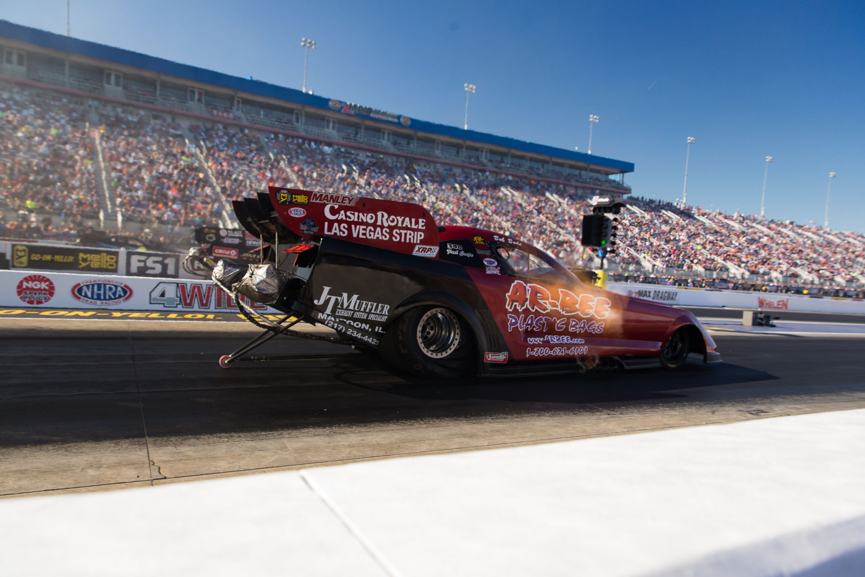 Saturday action at the NGK Spark Plugs NHRA 4-Wide Nationals.